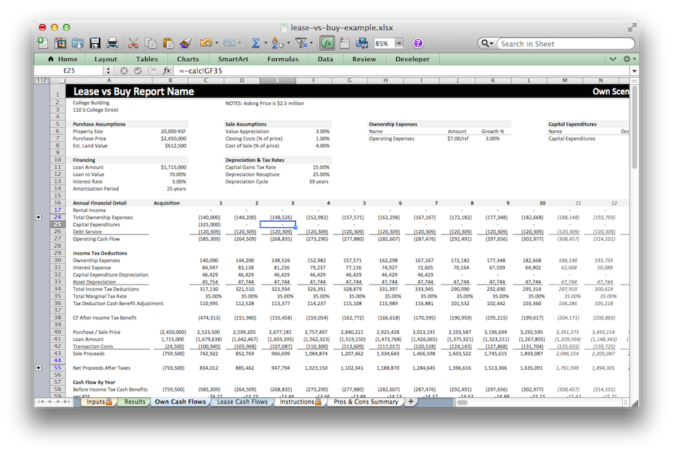 Lease vs Own Analysis Template | LeaseMatrix